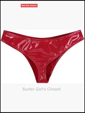 Patent Leather G-String Thong Panties Low Rise High Cut Rave Party